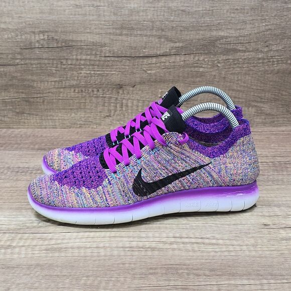 Nike Free RN Flyknit Women's Size 8.5 Hyper Purple Running Shoes (831070-500) - Picture 3 of 9